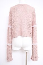 画像3: axes femme POETIQUE / /透かしカーディガン  ピンク Y-26-10-28-043-AX-TO-AS-ZY (3)