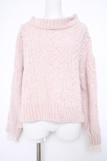 画像1: axes femme / ベロアモールニットプルオーバー F 淡ピンク Y-26-10-28-048-AX-TO-SZ-ZY (1)