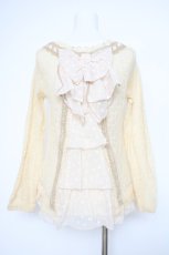 画像2: axes femme / 後ろドットチュール開きニットソー M 生成り Y-26-10-28-050-AX-TO-SZ-ZY (2)