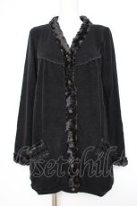 画像1: axes femme / ファー付きポケット付きカーディガン M 黒 Y-26-10-28-055-AX-TO-SZ-ZY (1)