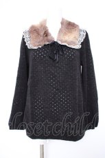 画像1: axes femme / ファーティペット付きプルオーバー M 黒 Y-26-10-28-057-AX-TO-SZ-ZY (1)