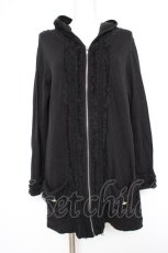 画像1: axes femme / フロント縦レースパーカー M 黒 Y-26-10-28-058-AX-TO-SZ-ZY (1)