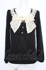 画像1: axes femme / BIGレースリボンプルオーバー M 黒 Y-26-10-28-064-AX-TO-SZ-ZY (1)