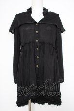 画像1: axes femme / ケープ襟風ロングカーデ M 黒 Y-26-10-28-065-AX-TO-SZ-ZY (1)