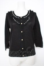 画像1: axes femme / ネックレス風デザインカーデ M 黒 Y-26-10-28-068-AX-TO-SZ-ZY (1)