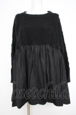 画像1: axes femme / ニット切り替えワンピース M 黒 Y-26-10-28-073-AX-OP-SZ-ZY (1)