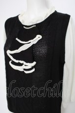 画像2: axes femme / レイヤード風ニットトップス M 黒 Y-26-10-28-075-AX-TO-SZ-ZY (2)