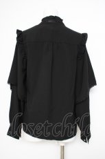 画像3: axes femme / レイヤードフレア袖ブラウス M 黒 Y-26-10-28-077-AX-BL-SZ-ZY (3)