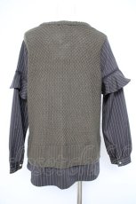 画像2: axes femme / ベスト重ね着風トップス M カーキ Y-26-10-28-078-AX-TO-SZ-ZY (2)