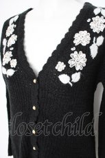 画像2: axes femme / バイカラー手刺繍カーディガン M 黒 Y-26-10-28-080-AX-TO-SZ-ZY (2)