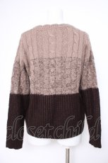 画像2: axes femme / バイカラークルーネックニット M 茶 Y-26-10-28-082-AX-TO-SZ-ZY (2)