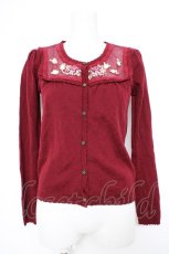 画像1: axes femme / 巻きバラカーディガン M ワイン Y-26-10-28-083-AX-TO-SZ-ZY (1)