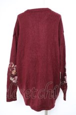 画像3: axes femme / 花刺 ニットカーディガン M ワイン Y-26-10-28-084-AX-TO-SZ-ZY (3)