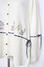 画像2: axes femme / sajou刺繍入ニットカーデ M 生成り Y-26-10-28-086-AX-TO-SZ-ZY (2)