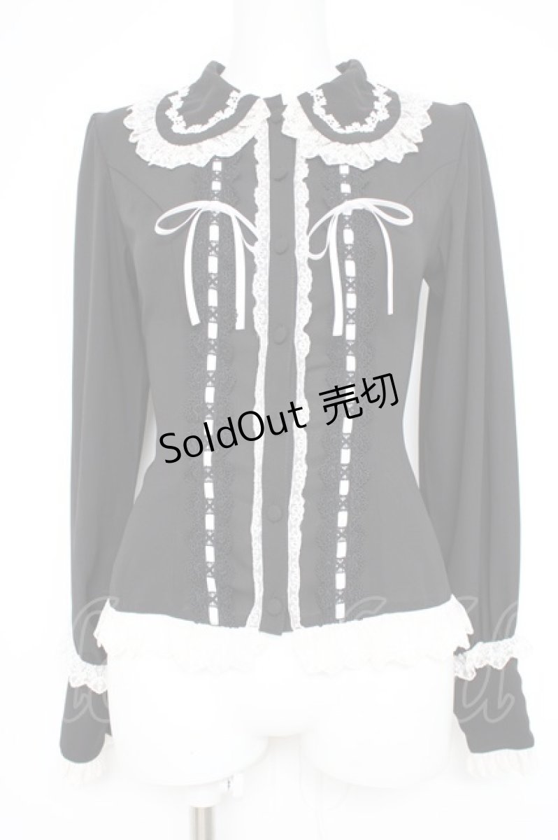 画像1: Vallee lys / Dreams Ladder Lace Long Sleeved Blouse  黒 Y-26-10-28-092-GO-BL-SZ-ZY (1)
