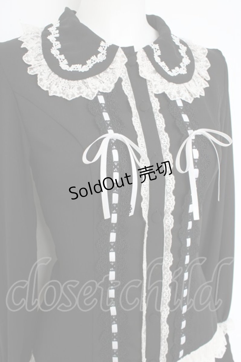 画像2: Vallee lys / Dreams Ladder Lace Long Sleeved Blouse  黒 Y-26-10-28-092-GO-BL-SZ-ZY (2)