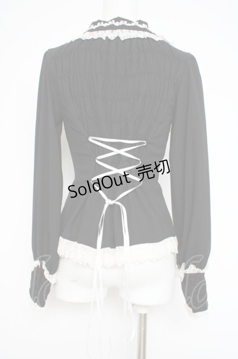 画像3: Vallee lys / Dreams Ladder Lace Long Sleeved Blouse  黒 Y-26-10-28-092-GO-BL-SZ-ZY (3)