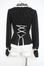 画像3: Vallee lys / Dreams Ladder Lace Long Sleeved Blouse  黒 Y-26-10-28-092-GO-BL-SZ-ZY (3)