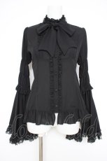 画像1: ATELIER PIERROT / Stand Collar Princess Sleeve Blouse  黒 Y-26-10-28-095-EL-BL-SZ-ZY (1)