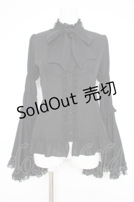 Preview of Stand Collar Princess Sleeve Blouse  黒
