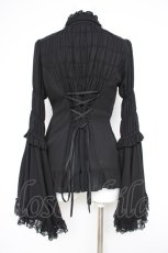 画像4: ATELIER PIERROT / Stand Collar Princess Sleeve Blouse  黒 Y-26-10-28-095-EL-BL-SZ-ZY (4)