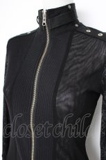画像2: Ozz On / 異素材切り替えフロントジップトップス  黒 Y-26-10-28-101-OO-TO-SZ-ZY (2)