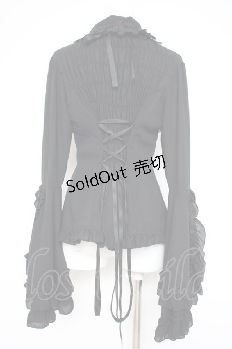 画像4: ATELIER PIERROT / Louise Jabot Blouse  黒 Y-26-10-28-103-EL-BL-SZ-ZY (4)