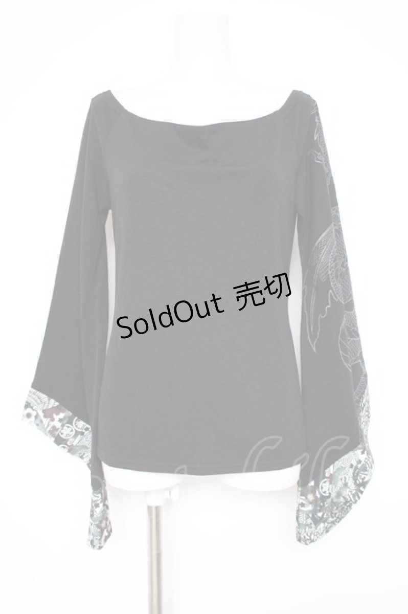 画像1: Qutie Frash / 着物袖トップス  黒 Y-26-10-28-111-QU-TO-SZ-ZY (1)