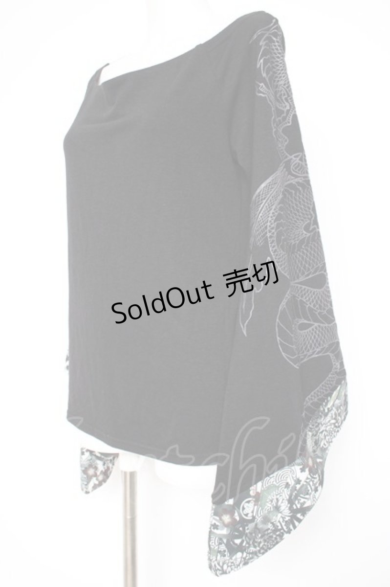 画像2: Qutie Frash / 着物袖トップス  黒 Y-26-10-28-111-QU-TO-SZ-ZY (2)