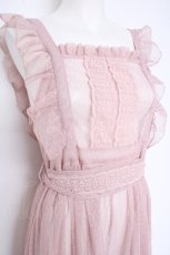 画像2: axes femme kawaii / ドットチュールエプロン  ピンク Y-26-10-28-119-AX-OP-AS-ZY (2)