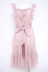 画像3: axes femme kawaii / ドットチュールエプロン  ピンク Y-26-10-28-119-AX-OP-AS-ZY (3)