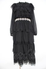 画像1: axes femme NOSTALGIE / ドットドビー×レースワンピ M 黒 Y-26-10-28-126-AX-OP-SZ-ZY (1)