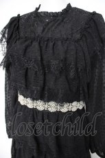画像2: axes femme NOSTALGIE / ドットドビー×レースワンピ M 黒 Y-26-10-28-126-AX-OP-SZ-ZY (2)
