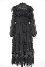 画像3: axes femme NOSTALGIE / ドットドビー×レースワンピ M 黒 Y-26-10-28-126-AX-OP-SZ-ZY (3)