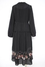 画像2: axes femme NOSTALGIE / ドットドビー刺繍ワンピース M 黒 Y-26-10-28-131-AX-OP-SZ-ZY (2)