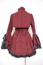 画像4: MARBLE / 姫袖ボレロ付き配色切り替えデコラティブワンピース  ワイン×黒 Y-26-10-28-140-GO-OP-SZ-ZY (4)