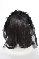 画像3: Port / バタフライリボン付きレースヘッドドレス  黒 Y-26-10-28-015-LO-AC-SZ-ZY (3)