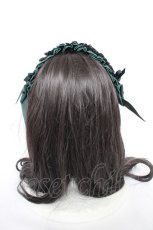 画像3: ALICE and the PIRATES / フランチェスカフリルヘッドドレス  グリーン×黒レース Y-26-10-28-016-PA-AC-SZ-ZY (3)