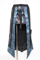 画像1: Qutie Frash / レイヤードロングスカート  黒×ブルー Y-26-10-28-162-QU-SK-SZ-ZY (1)