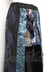 画像2: Qutie Frash / レイヤードロングスカート  黒×ブルー Y-26-10-28-162-QU-SK-SZ-ZY (2)