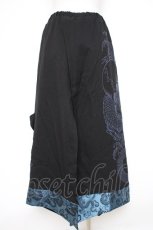 画像4: Qutie Frash / レイヤードロングスカート  黒×ブルー Y-26-10-28-162-QU-SK-SZ-ZY (4)
