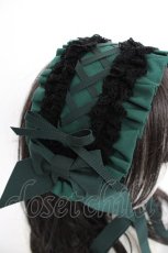 画像5: ALICE and the PIRATES / フランチェスカフリルヘッドドレス  グリーン×黒レース Y-26-10-28-016-PA-AC-SZ-ZY (5)