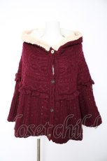 画像1: axes femme POETIQUE / 裏ボアスピンドルケープ M ワイン Y-26-10-29-062-AX-CO-SZ-ZY (1)