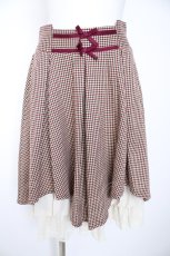 画像1: axes femme POETIQUE / イレヘムプチリボンスカート M ワイン Y-26-10-29-077-AX-SK-SZ-ZY (1)