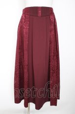 画像1: axes femme / ジャガード切替タックスカート F ワイン Y-26-10-29-079-AX-SK-SZ-ZY (1)