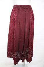 画像2: axes femme / ジャガード切替タックスカート F ワイン Y-26-10-29-079-AX-SK-SZ-ZY (2)