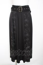 画像1: axes femme / フラワーフロッキー切替スカート F 黒 Y-26-10-29-080-AX-SK-SZ-ZY (1)