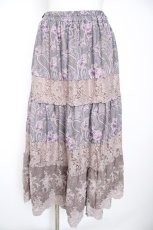 画像1: axes femme / ペイズリー×花柄ロングスカート M ピンク Y-26-10-29-095-AX-SK-SZ-ZY (1)