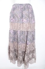 画像2: axes femme / ペイズリー×花柄ロングスカート M ピンク Y-26-10-29-095-AX-SK-SZ-ZY (2)