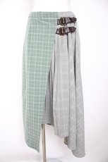 画像1: axes femme / チェック×チェックスカート m グリーン Y-26-10-29-099-AX-SK-SZ-ZY (1)